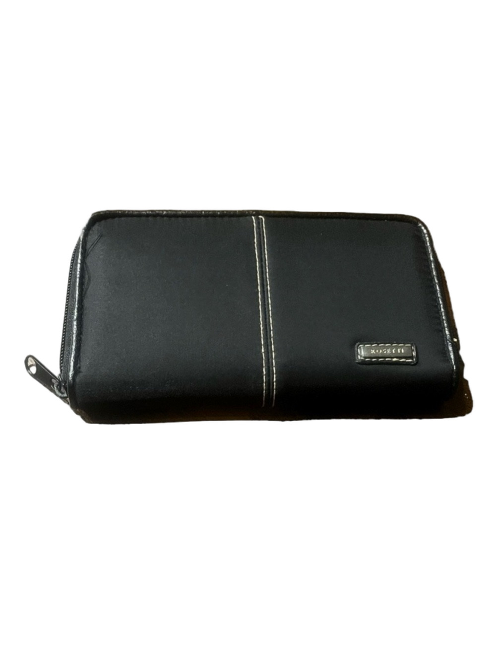 Rosetti Black Fabric Wallet with numerous pockets zipper closure